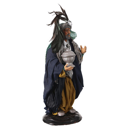 Król Mędrzec biały - figurka do szopki neapolitańskiej, terakota, 18 cm 4