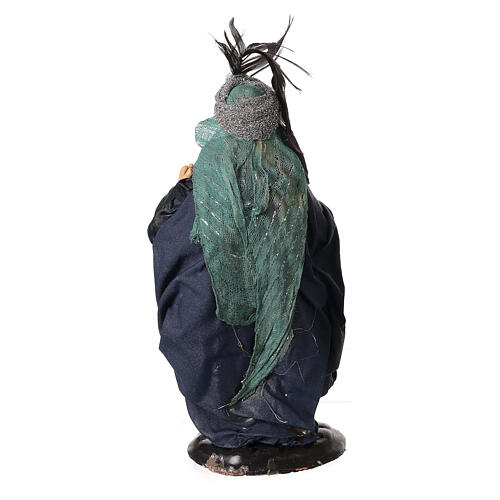 Król Mędrzec biały - figurka do szopki neapolitańskiej, terakota, 18 cm 5