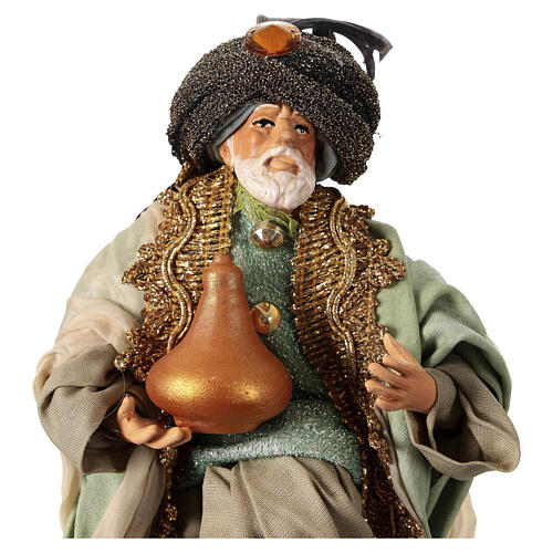 Kneeling Wise King for 18 cm Neapolitan Nativity, terracotta 2