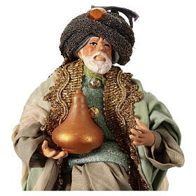 Presepe napoletano Re Magio in ginocchio 18 cm terracotta