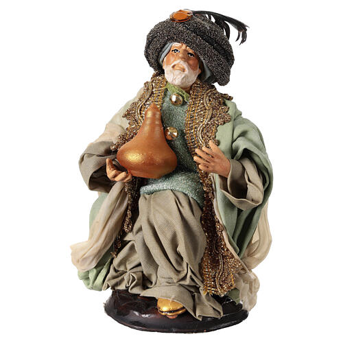 Szopka neapolitańska - klęczący Król Mędrzec, 18 cm, terakota 1
