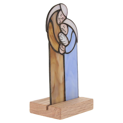 Sacra Famiglia da tavolo in vetro colorato 18x8x7 cm 3