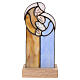 Sacra Famiglia da tavolo in vetro colorato 18x8x7 cm s1