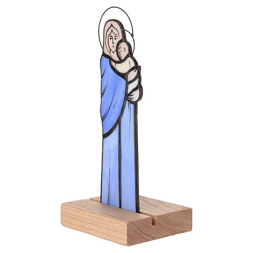 Madonna z Dzieciątkiem ze szkła barwionego, do postawienia, 19x8x7 cm 2
