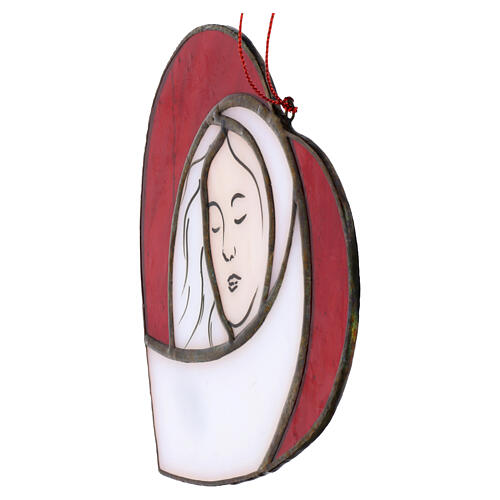 Matka Boska, czerwone serce, 10x10 cm 3
