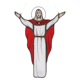Ascension de Jésus en verre coloré 18x12 cm