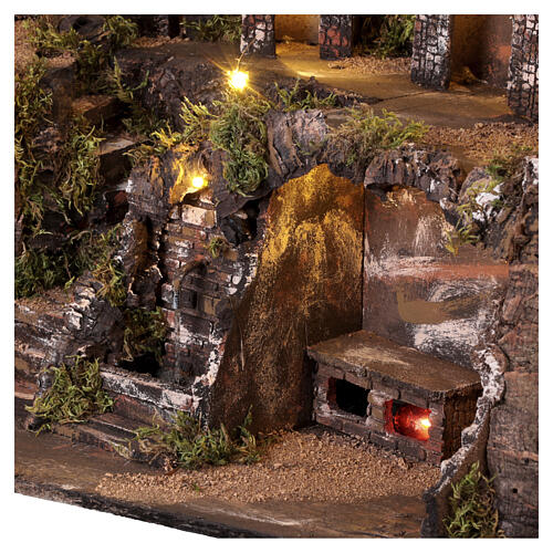 STOCK Presepe rustico con fontana presepe napoletano 40x70x35 cm 2