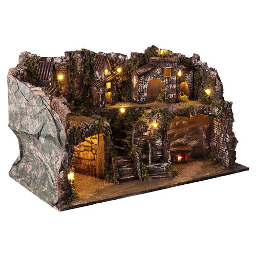 STOCK Presepe rustico con fontana presepe napoletano 40x70x35 cm 4