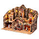 Illuminated Neapolitan Nativity Scene with real fountain for 8 cm figurines, 50x30x40 cm s3