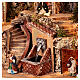 Illuminated Neapolitan Nativity Scene with real fountain for 8 cm figurines, 50x30x40 cm s4