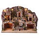 Illuminated Neapolitan Nativity Scene with real fountain for 8 cm figurines, 50x30x40 cm s6