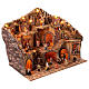 Presepe napoletano completo statue 10 cm fontana mulino luci 80X100X60 cm s4