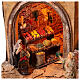 Presepe napoletano completo statue 10 cm fontana mulino luci 80X100X60 cm s6