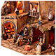 Presepe napoletano completo statue 10 cm fontana mulino luci 80X100X60 cm s8