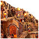 Presepe napoletano completo statue 10 cm fontana mulino luci 80X100X60 cm s9