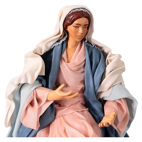 Statua Maria presepe napoletano 18 cm terracotta 2
