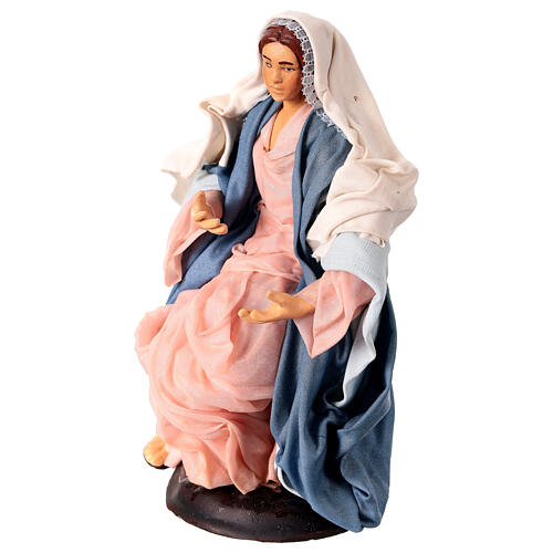 Statua Maria presepe napoletano 18 cm terracotta 3