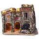 Ambientazione presepe Napoli 8-10 cm 45x50x30 cm luci mulino ad acqua funzionante s1