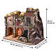 Ambientazione presepe Napoli 8-10 cm 45x50x30 cm luci mulino ad acqua funzionante s3