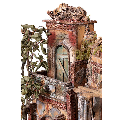 Temple avec fontaine et fenêtre 55x50x35 cm crèche napolitaine 10-12 cm 7