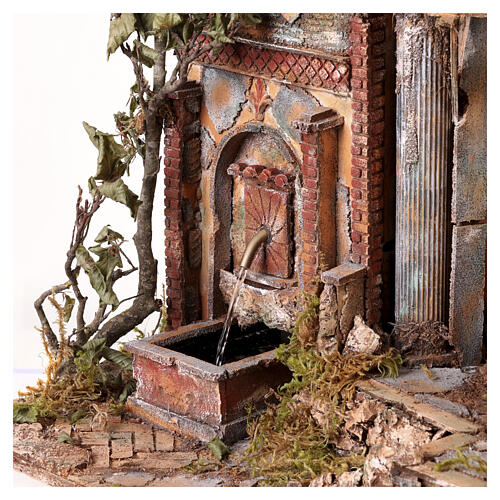 Temple with fountain and window Neapolitan nativity scene 10-12 cm, 55x50x35 cm 3