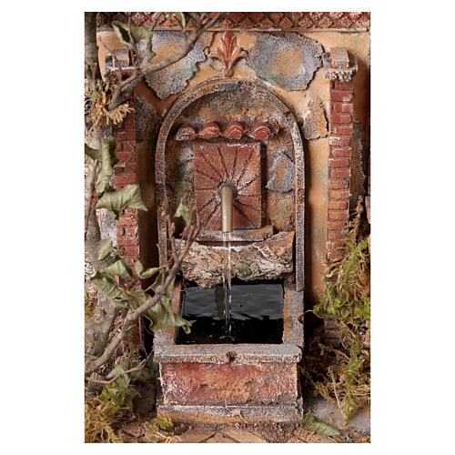Temple with fountain and window Neapolitan nativity scene 10-12 cm, 55x50x35 cm 5