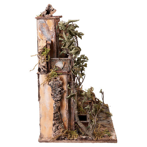 Temple with fountain and window Neapolitan nativity scene 10-12 cm, 55x50x35 cm 6