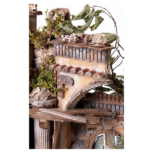 Bourgade à façade délabrée 55x50x30 cm crèche napolitaine 12-14 cm 7
