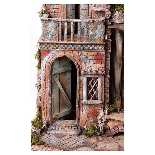 Borghetto con facciata diroccata 55x50x30 cm presepe napoletano 12-14 cm 4