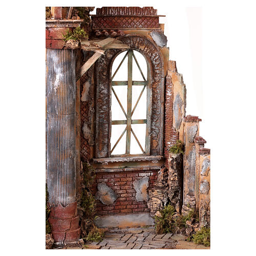 Świątynia z drzwiami i oknem, 75x40x40 cm - do szopki neapolitańskiej 23–30 cm 4