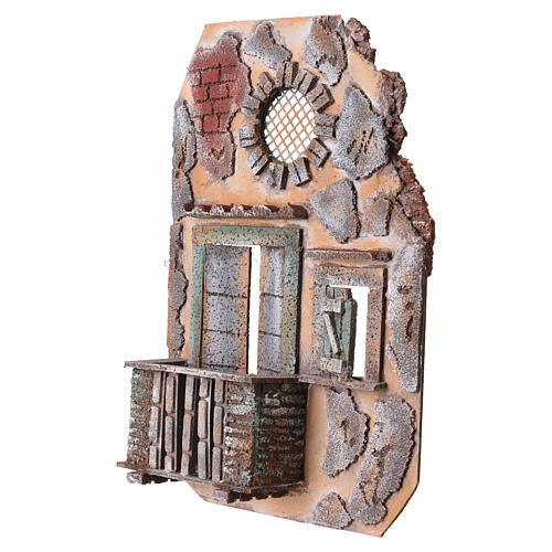 Elewacja z balkonem z korka, 30×7×20 cm, do szopki 10–12 cm 2