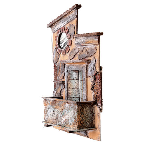 Balcón tejado inclinado corcho 30x20x5 cm belén napolitano 10-12 cm 2
