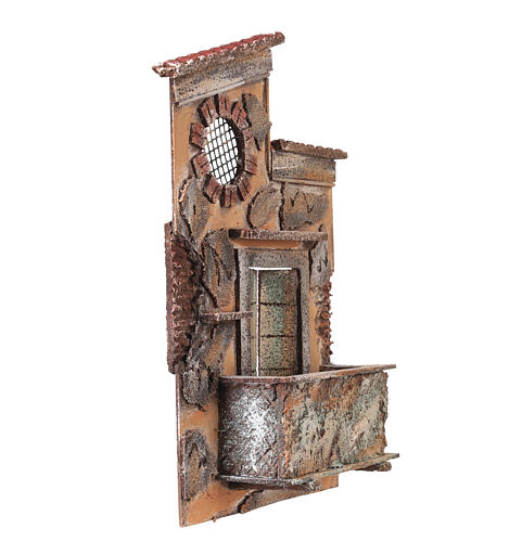 Balcón tejado inclinado corcho 30x20x5 cm belén napolitano 10-12 cm 3