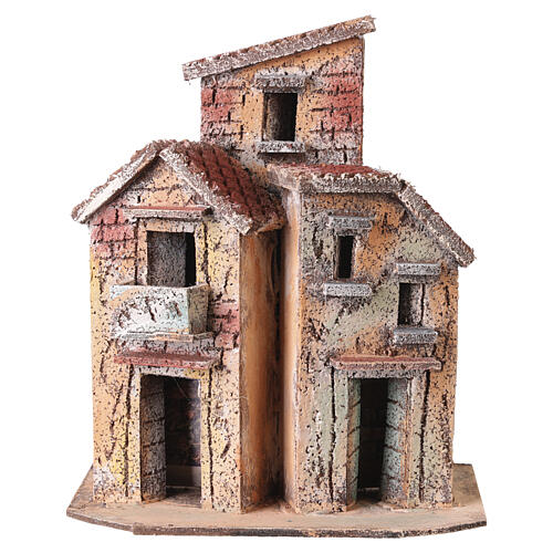 Cork house scene for Neapolitan Nativity, 20x15x12 cm, for 6-8 cm figures 1