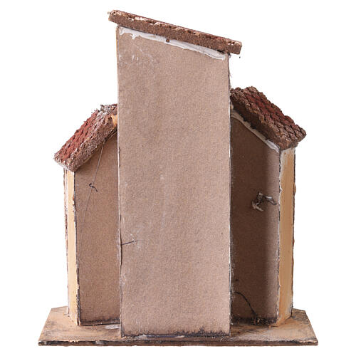 Escena casas de corcho 20x15x12 cm belén napolitano 6-8 cm 4
