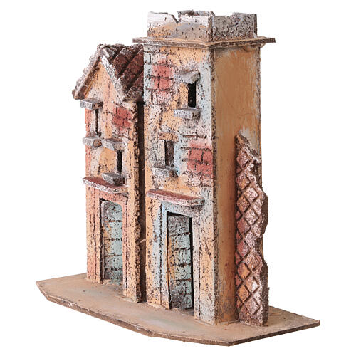 Domek z korka z tarasem, 17×18×9 cm - szopka neapolitańska 6–8 cm 2