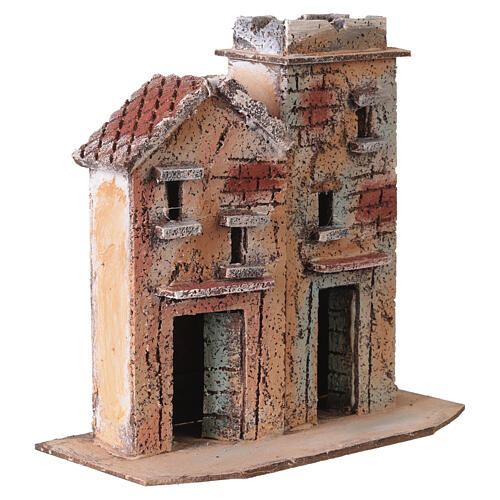 Domek z korka z tarasem, 17×18×9 cm - szopka neapolitańska 6–8 cm 3