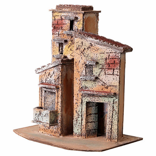 Casita alta corcho 18x18x12 cm belén napolitano 6-8 cm 2
