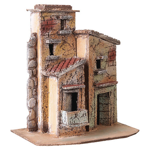 Casita alta corcho 18x18x12 cm belén napolitano 6-8 cm 3