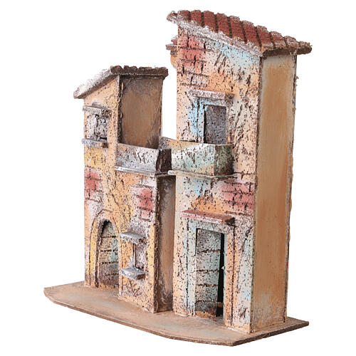 Domek z korka do szopki, dwa wejścia, 20×20×10 cm - szopka neapolitańska 6–8 cm 2