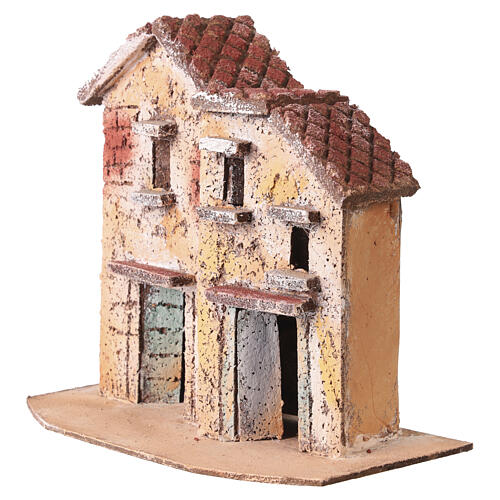 Dom z podójnym wejściem - szopka neapolitańska 6-8 cm, 15x15x10 cm, korek 2