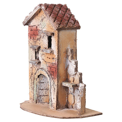 Antykowany domek z korka, 15x15x8 cm - do szopki neapolitańskiej 6–8 cm 2
