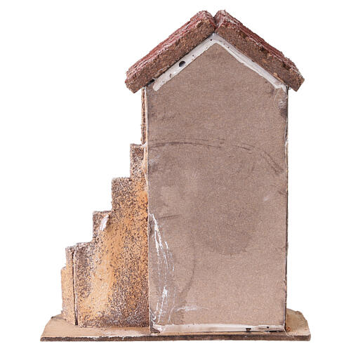 Antykowany domek z korka, 15x15x8 cm - do szopki neapolitańskiej 6–8 cm 4