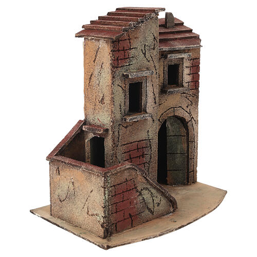Casa con scale 25x25x15 cm presepe napoletano 6-8 cm 3