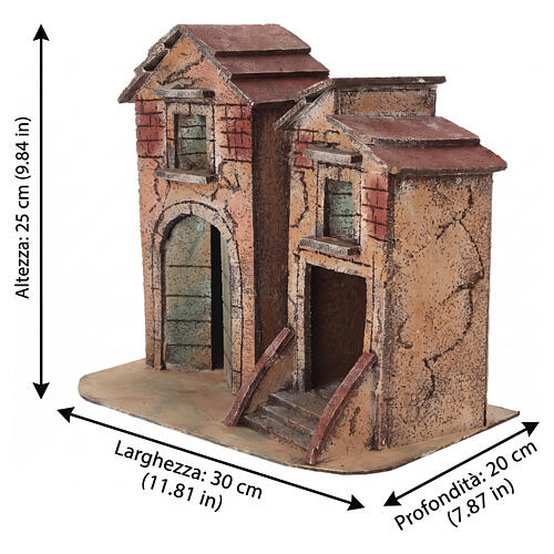 Ambientazione case 25x30x20 cm presepe napoletano 6-8 cm  2