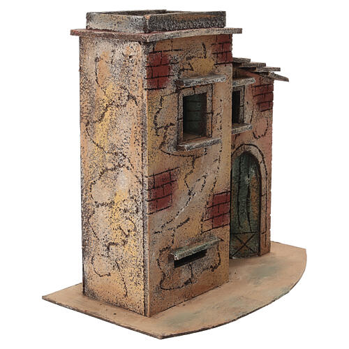 Casa con techo plano 30x30x20 cm belén napolitano 6-8 cm 3