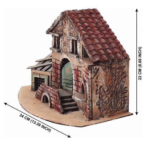 Casa di campagna con forno 25x35x20 cm presepe napoletano 4-6 cm 2