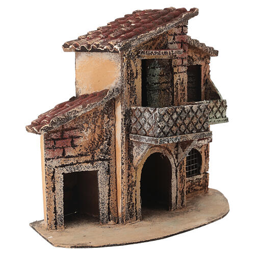 Casa con balcone 20x30x15 cm presepe Napoli 4-6 cm  3