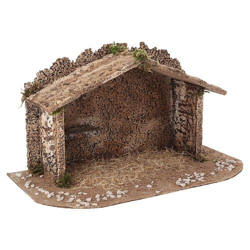 Cork hut for 8-10 cm Neapolitan Nativity Scene, 20x35x20 cm 3