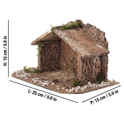 Capanna 15x25x15 cm presepe Napoli 6-8 cm 3